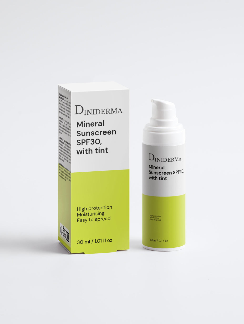 DINIDERMA Sunscreen SPF30, with tint 30mls