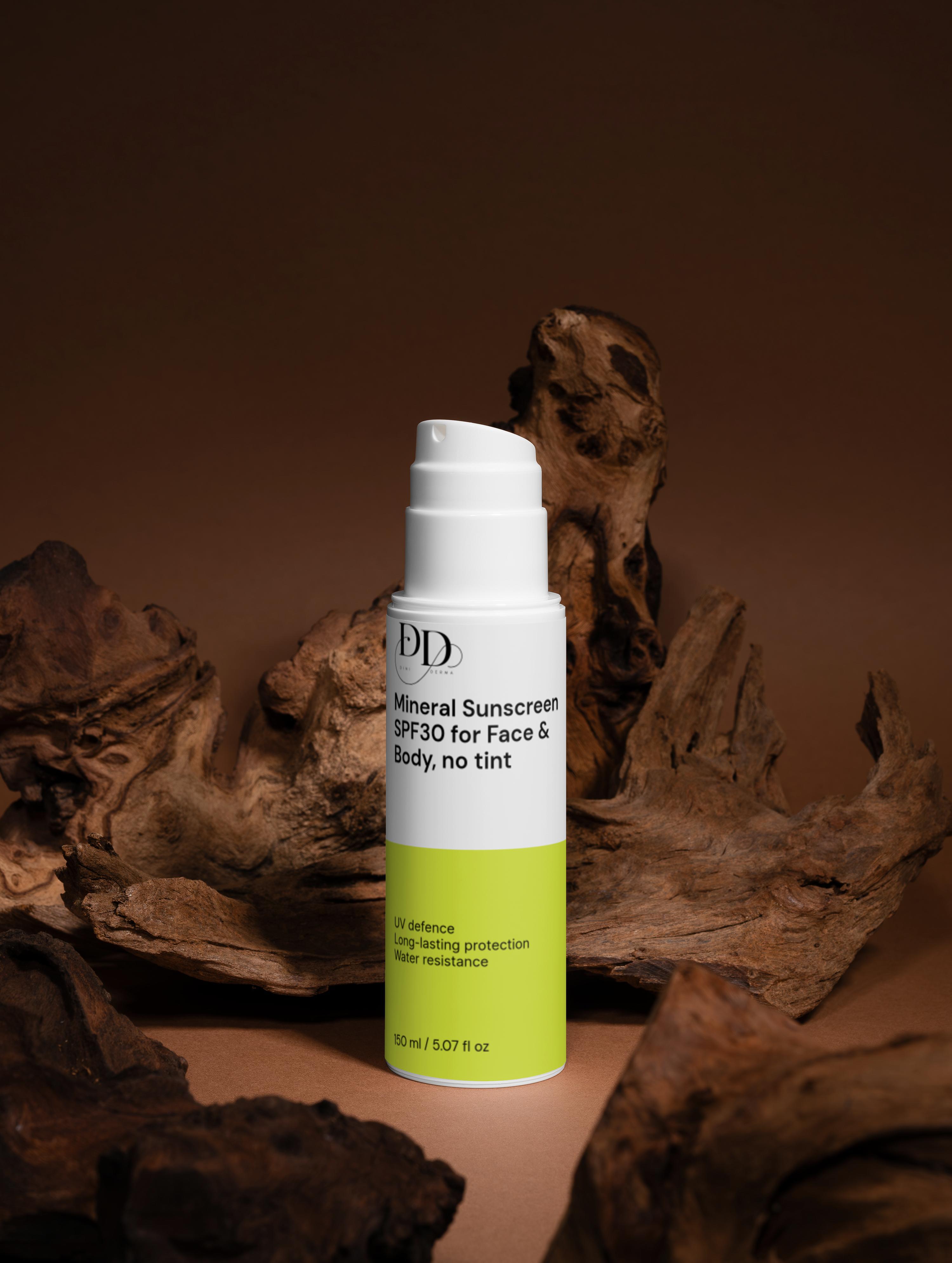 DINIDERMA Mineral Sunscreen SPF30 for Face & Body, no tint 150mls