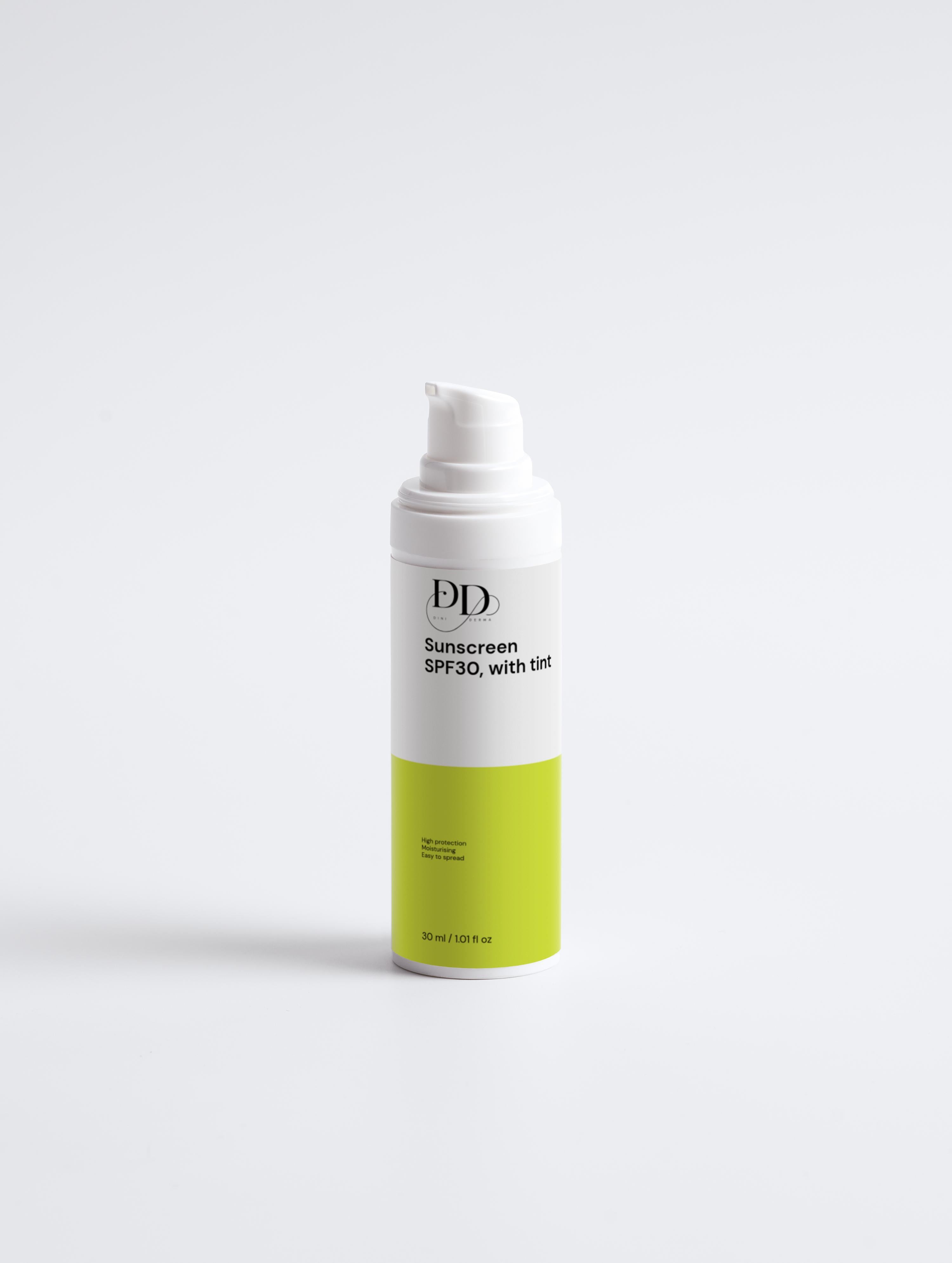 DINIDERMA Mineral Sunscreen SPF30, with tint